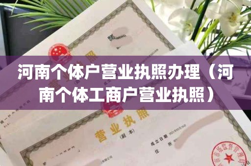 河南个体户营业执照办理（河南个体工商户营业执照）