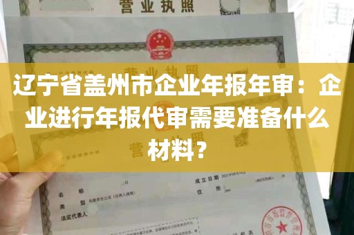 辽宁省盖州市企业年报年审：企业进行年报代审需要准备什么材料？