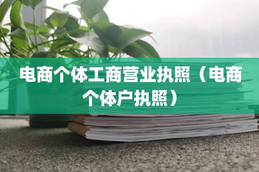 电商个体工商营业执照（电商个体户执照）