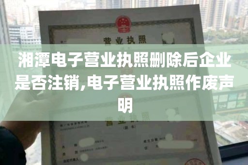 湘潭电子营业执照删除后企业是否注销,电子营业执照作废声明