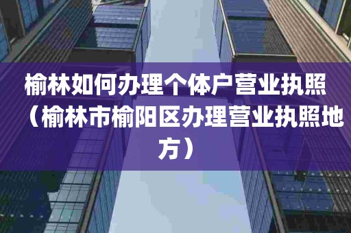 榆林如何办理个体户营业执照（榆林市榆阳区办理营业执照地方）