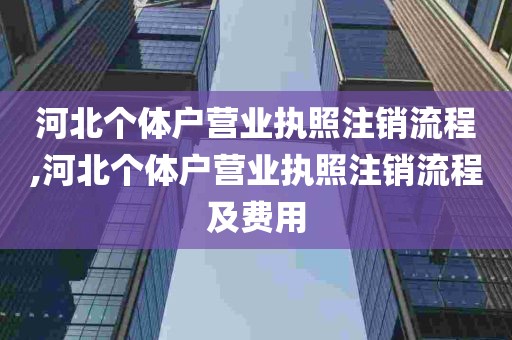 河北个体户营业执照注销流程,河北个体户营业执照注销流程及费用