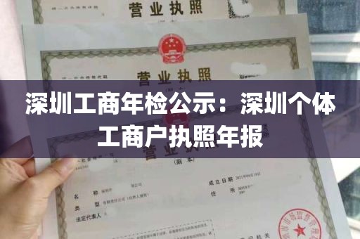 深圳工商年检公示：深圳个体工商户执照年报