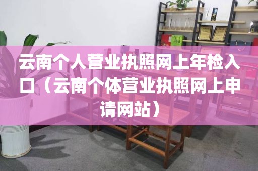 云南个人营业执照网上年检入口（云南个体营业执照网上申请网站）