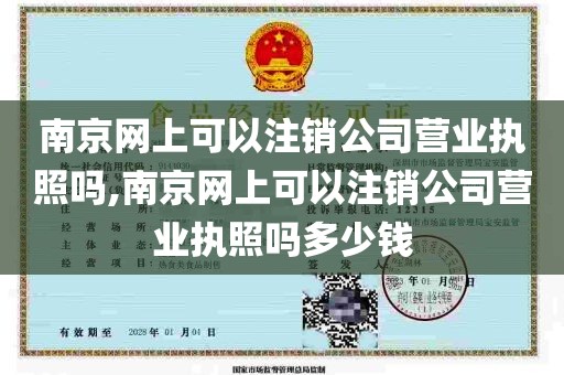 南京网上可以注销公司营业执照吗,南京网上可以注销公司营业执照吗多少钱