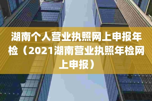 湖南个人营业执照网上申报年检（2021湖南营业执照年检网上申报）