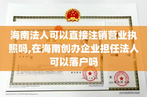 海南法人可以直接注销营业执照吗,在海南创办企业担任法人可以落户吗