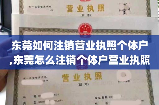 东莞如何注销营业执照个体户,东莞怎么注销个体户营业执照