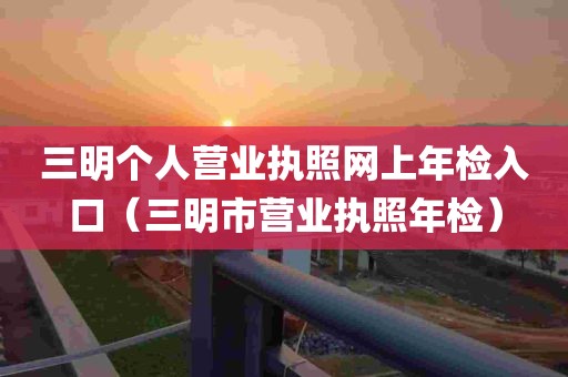 三明个人营业执照网上年检入口（三明市营业执照年检）