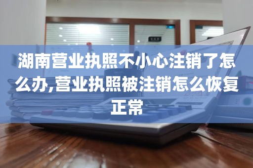 湖南营业执照不小心注销了怎么办,营业执照被注销怎么恢复正常