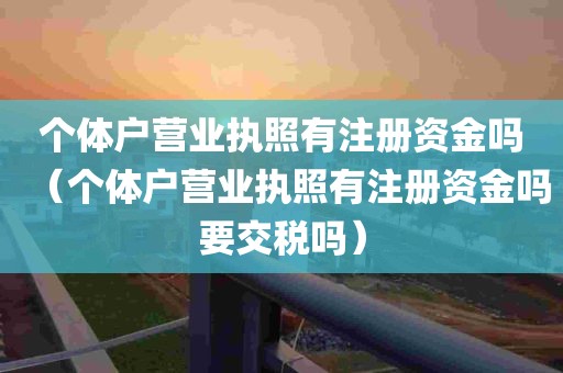 个体户营业执照有注册资金吗（个体户营业执照有注册资金吗要交税吗）