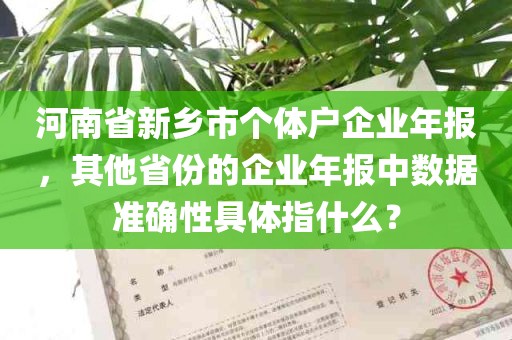 河南省新乡市个体户企业年报，其他省份的企业年报中数据准确性具体指什么？