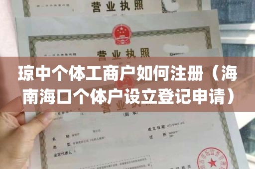 琼中个体工商户如何注册（海南海口个体户设立登记申请）