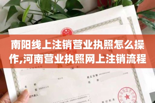 南阳线上注销营业执照怎么操作,河南营业执照网上注销流程