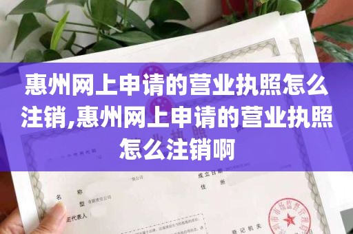 惠州网上申请的营业执照怎么注销,惠州网上申请的营业执照怎么注销啊