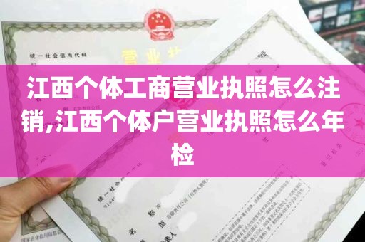 江西个体工商营业执照怎么注销,江西个体户营业执照怎么年检