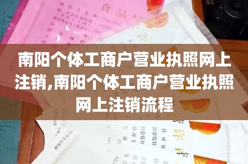 南阳个体工商户营业执照网上注销,南阳个体工商户营业执照网上注销流程