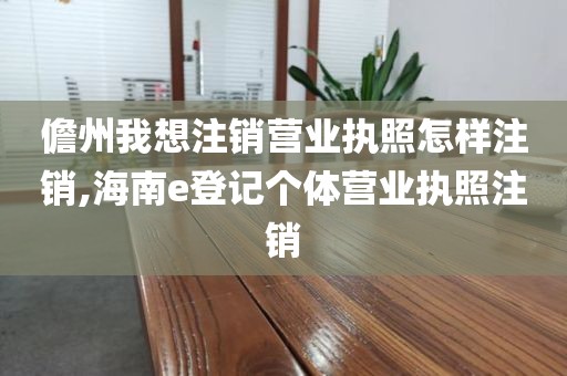 儋州我想注销营业执照怎样注销,海南e登记个体营业执照注销