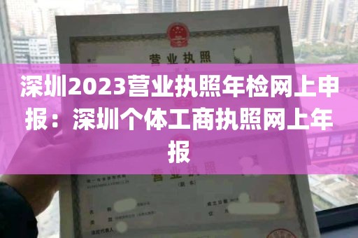 深圳2023营业执照年检网上申报：深圳个体工商执照网上年报