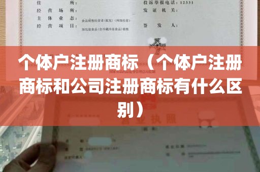 个体户注册商标（个体户注册商标和公司注册商标有什么区别）