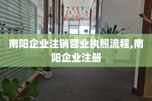 南阳企业注销营业执照流程,南阳企业注册