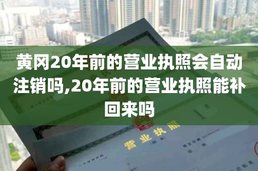 黄冈20年前的营业执照会自动注销吗,20年前的营业执照能补回来吗