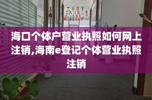 海口个体户营业执照如何网上注销,海南e登记个体营业执照注销