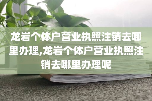 龙岩个体户营业执照注销去哪里办理,龙岩个体户营业执照注销去哪里办理呢