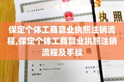 保定个体工商营业执照注销流程,保定个体工商营业执照注销流程及手续