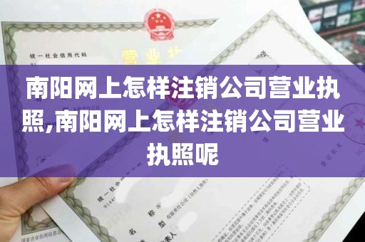 南阳网上怎样注销公司营业执照,南阳网上怎样注销公司营业执照呢