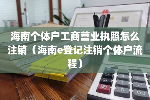 海南个体户工商营业执照怎么注销（海南e登记注销个体户流程）