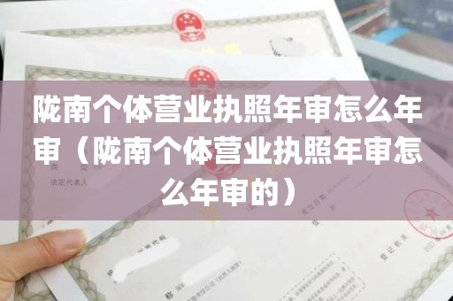 陇南个体营业执照年审怎么年审（陇南个体营业执照年审怎么年审的）