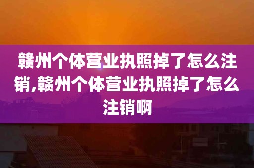 赣州个体营业执照掉了怎么注销,赣州个体营业执照掉了怎么注销啊