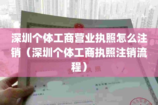 深圳个体工商营业执照怎么注销（深圳个体工商执照注销流程）