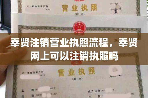 奉贤注销营业执照流程，奉贤网上可以注销执照吗