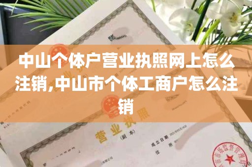 中山个体户营业执照网上怎么注销,中山市个体工商户怎么注销