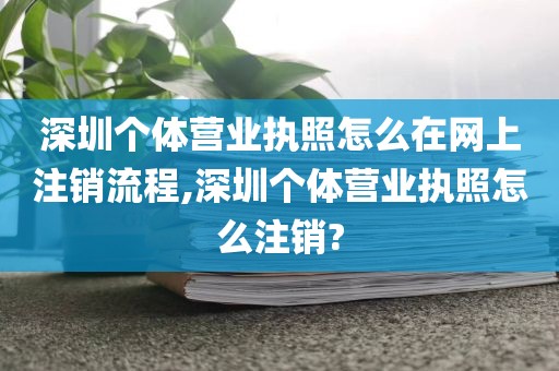 深圳个体营业执照怎么在网上注销流程,深圳个体营业执照怎么注销?