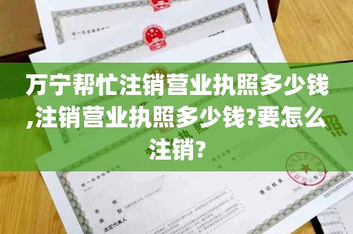 万宁帮忙注销营业执照多少钱,注销营业执照多少钱?要怎么注销?