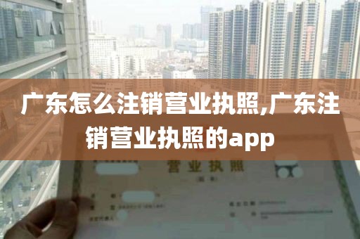 广东怎么注销营业执照,广东注销营业执照的app