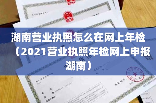 湖南营业执照怎么在网上年检（2021营业执照年检网上申报湖南）