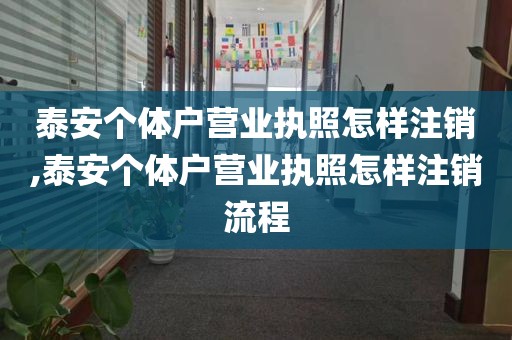 泰安个体户营业执照怎样注销,泰安个体户营业执照怎样注销流程