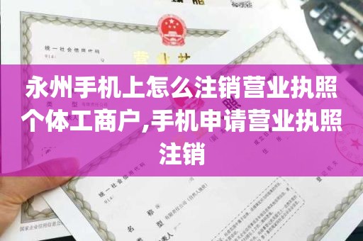 永州手机上怎么注销营业执照个体工商户,手机申请营业执照注销