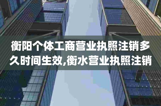 衡阳个体工商营业执照注销多久时间生效,衡水营业执照注销