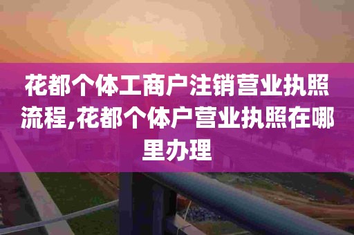 花都个体工商户注销营业执照流程,花都个体户营业执照在哪里办理