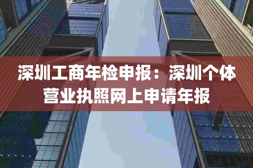 深圳工商年检申报：深圳个体营业执照网上申请年报