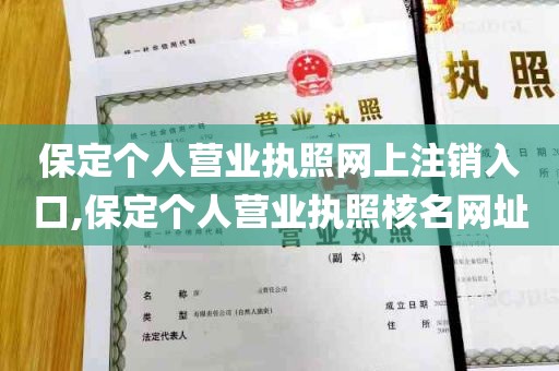 保定个人营业执照网上注销入口,保定个人营业执照核名网址