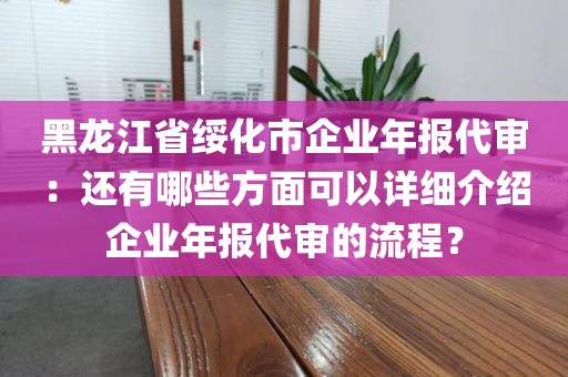 黑龙江省绥化市企业年报代审：还有哪些方面可以详细介绍企业年报代审的流程？