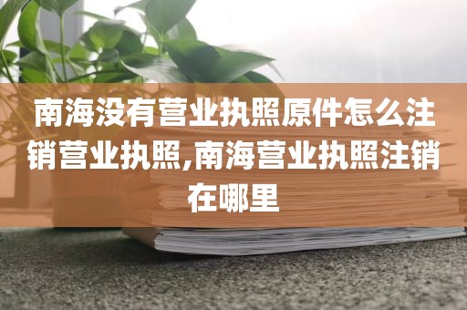 南海没有营业执照原件怎么注销营业执照,南海营业执照注销在哪里