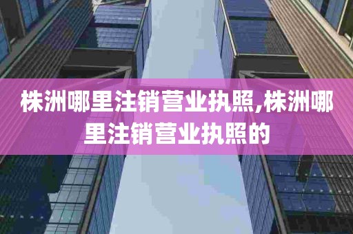 株洲哪里注销营业执照,株洲哪里注销营业执照的