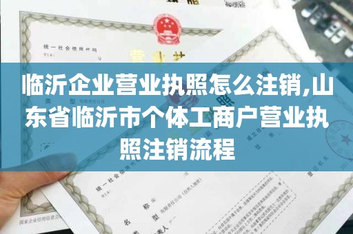 临沂企业营业执照怎么注销,山东省临沂市个体工商户营业执照注销流程